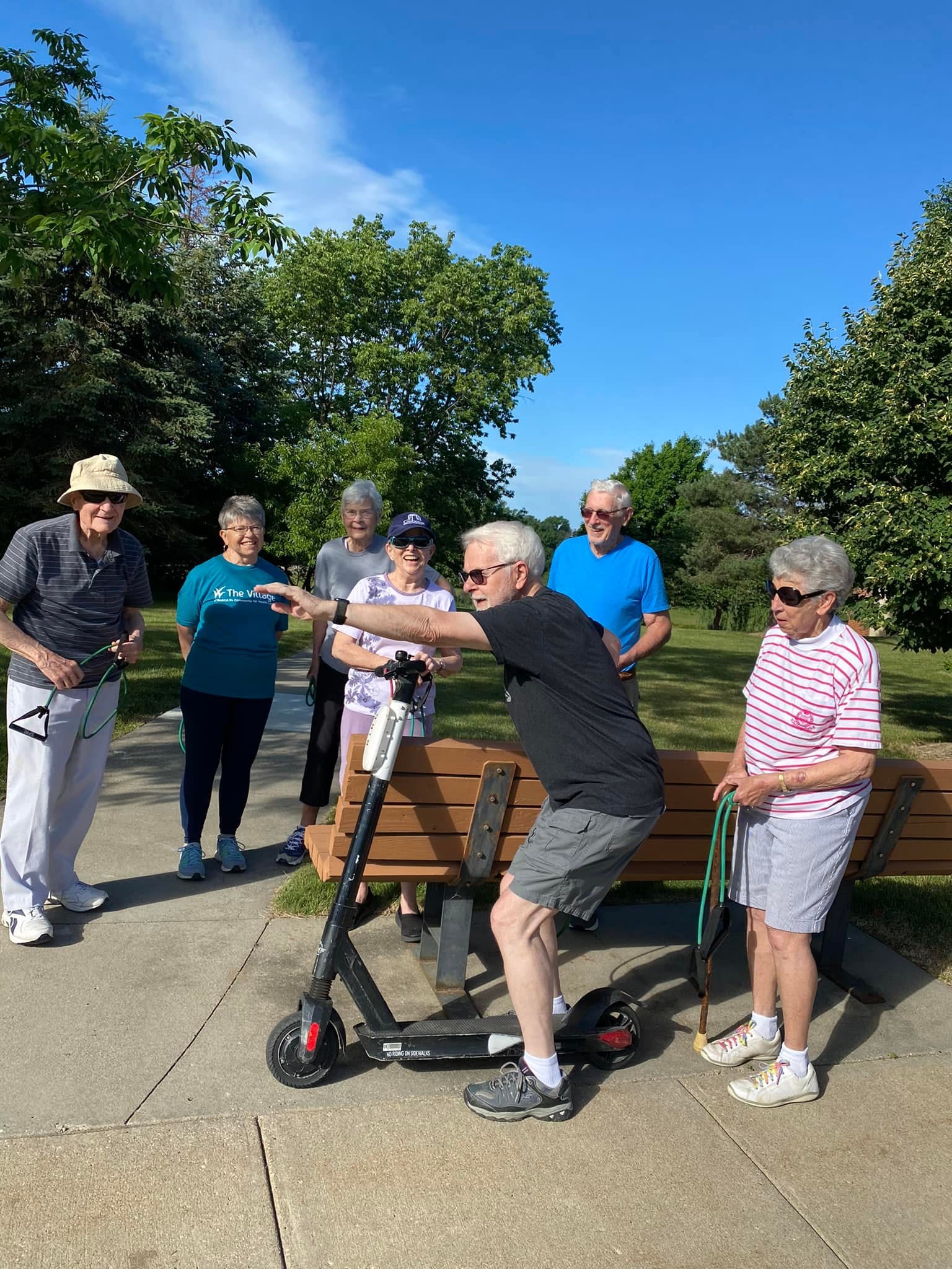 residents working out together