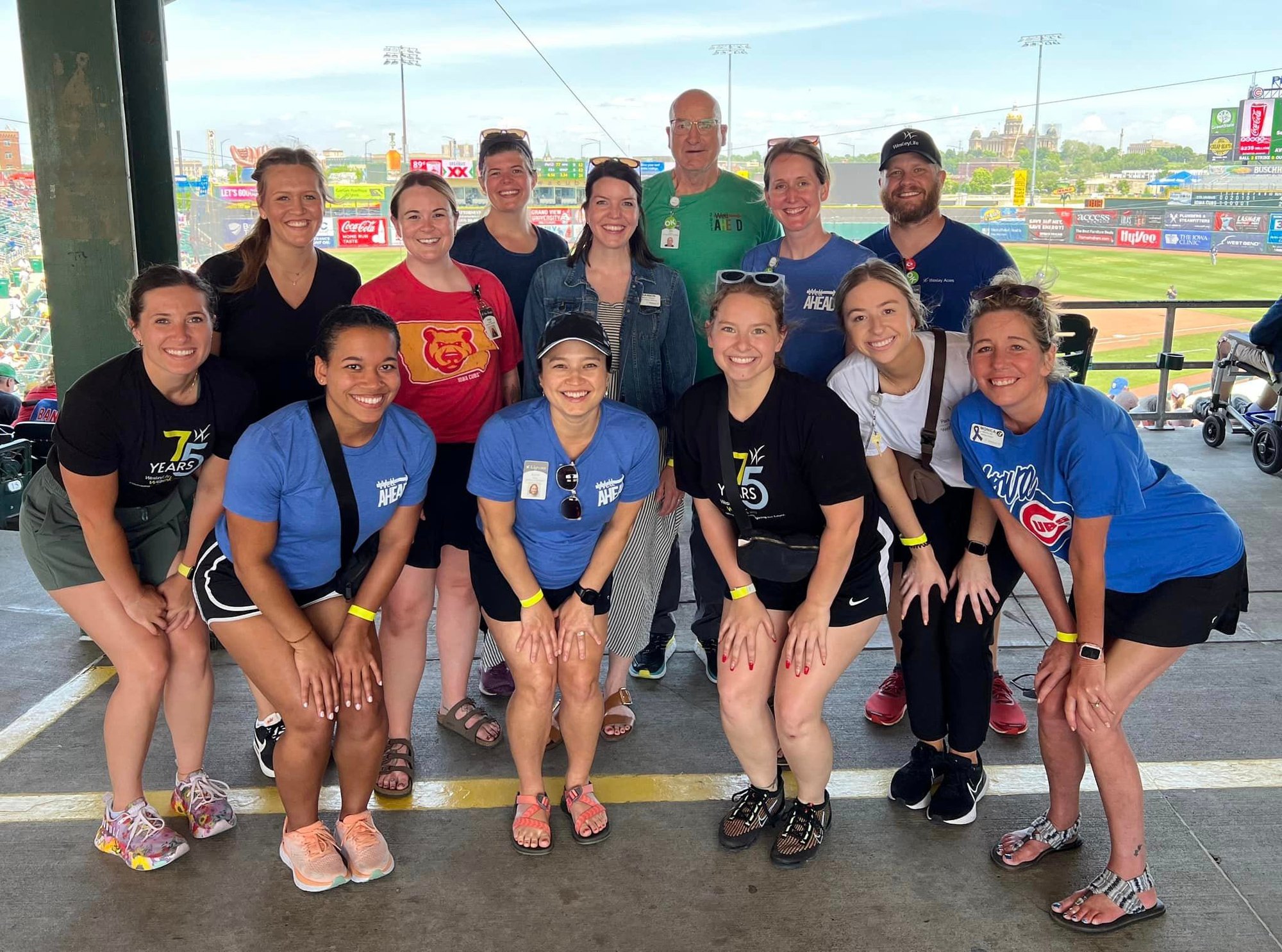 group photo of WesleyLife employees at a company outing