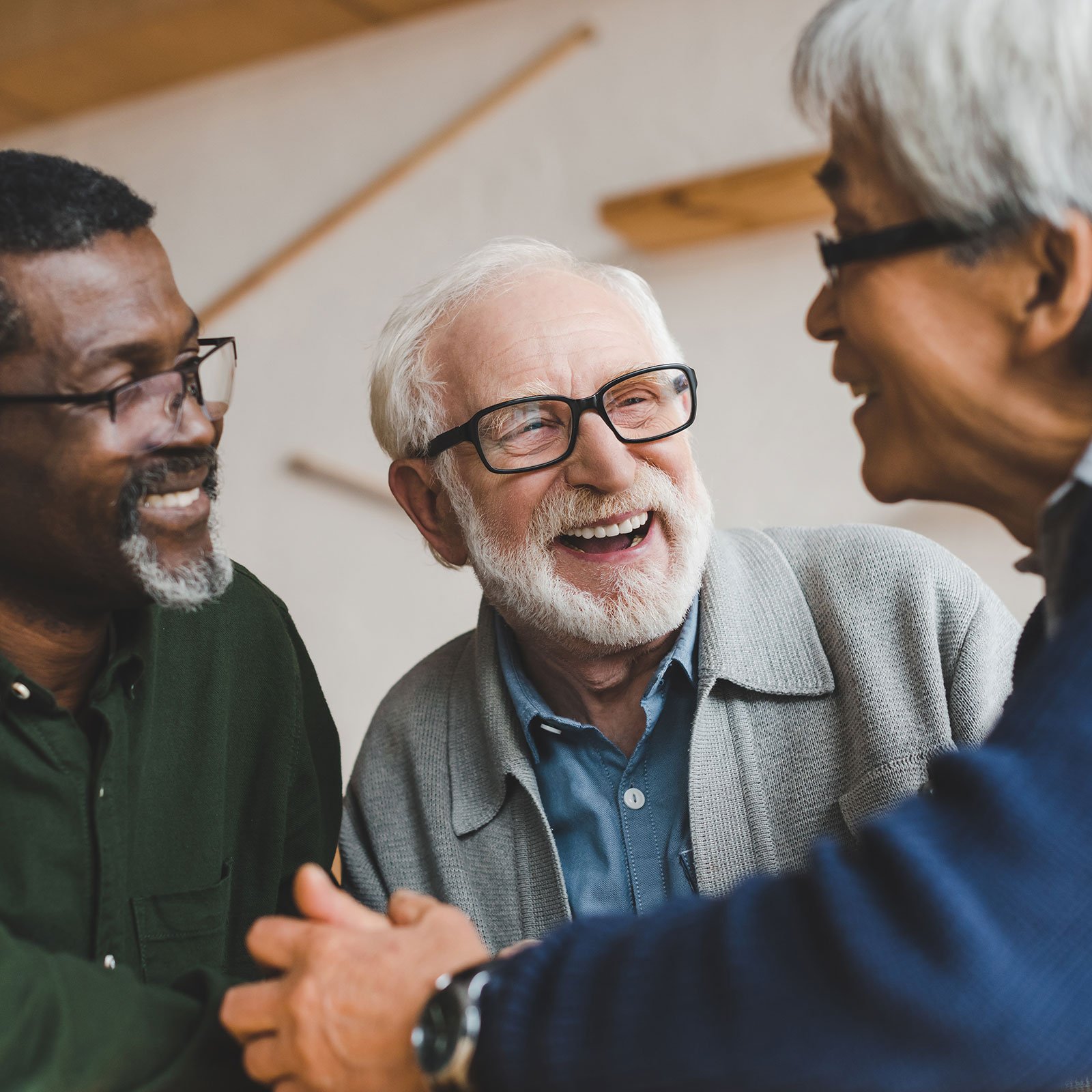 senior friends spending time together smiling
