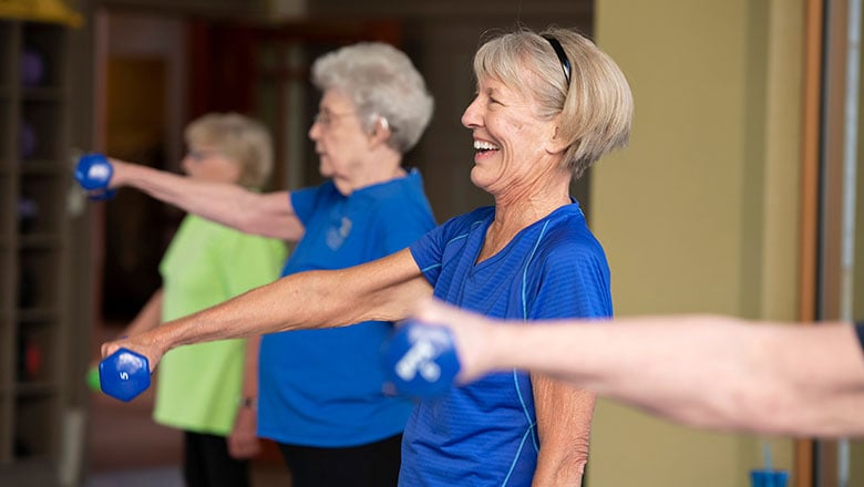 senior women excercising